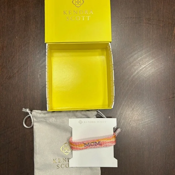 Kendra Scott Pink and Orange Embroidered Bracelet - Picture 2 of 3